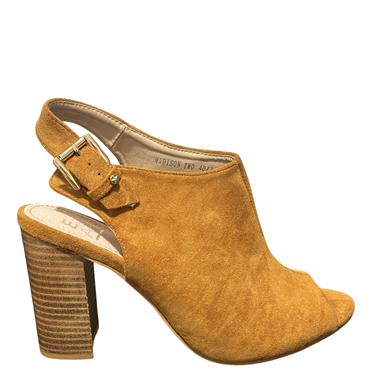 ESCAPE WOMENS  ANKLE STRAP SANDAL - TAN SUEDE